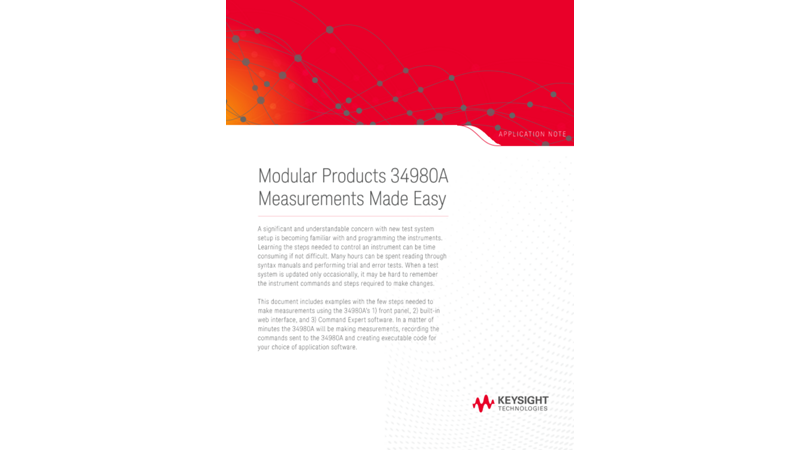 Modular Products 34980A Measurements Made Easy